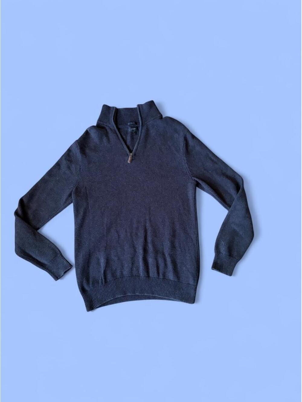 Vintage J.Crew Cotton Cashmere Quarter Zip Preppy Sweater size medium